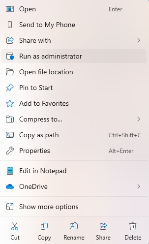 Run as Admistrator