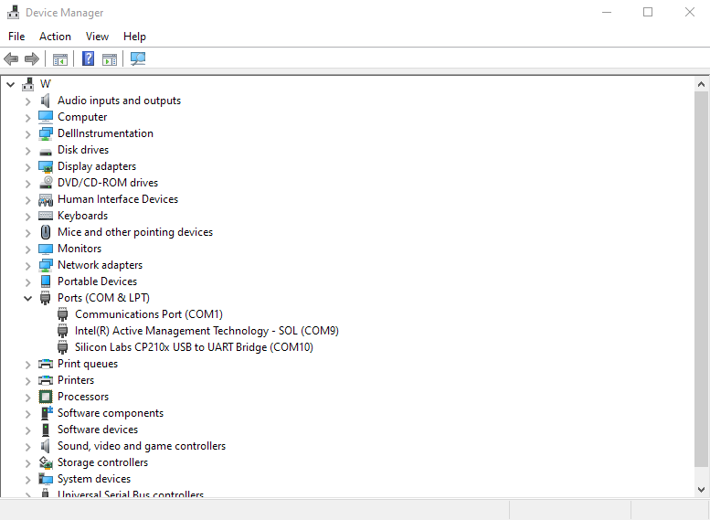 Device Manager Screen