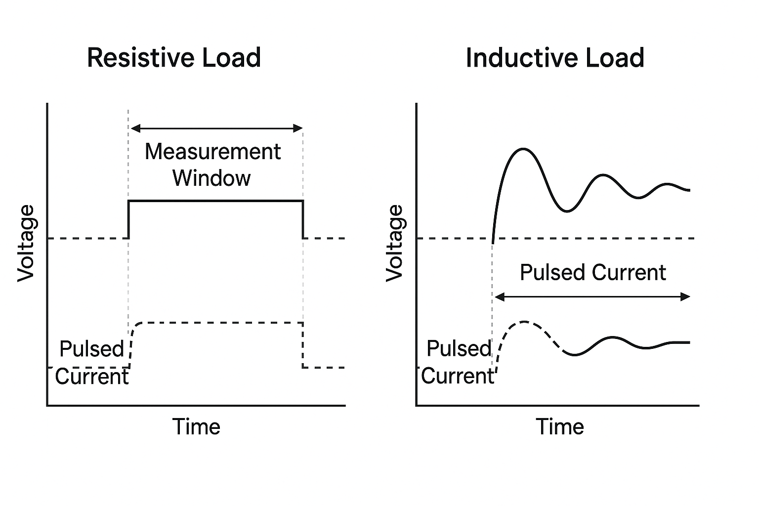 Resistive vs Inductive Load Response to Pulsed Current