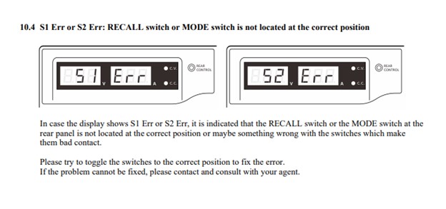 S1 S2 Display Message