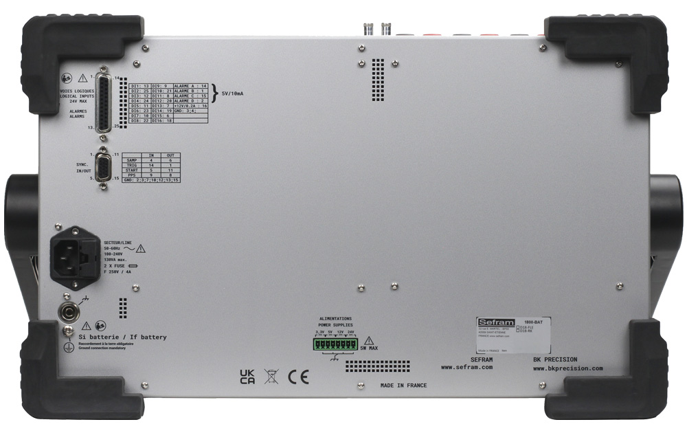 DAS1800 high speed data acquisition with 16 digital input channels (24 v) and 4 digital outputs rear view